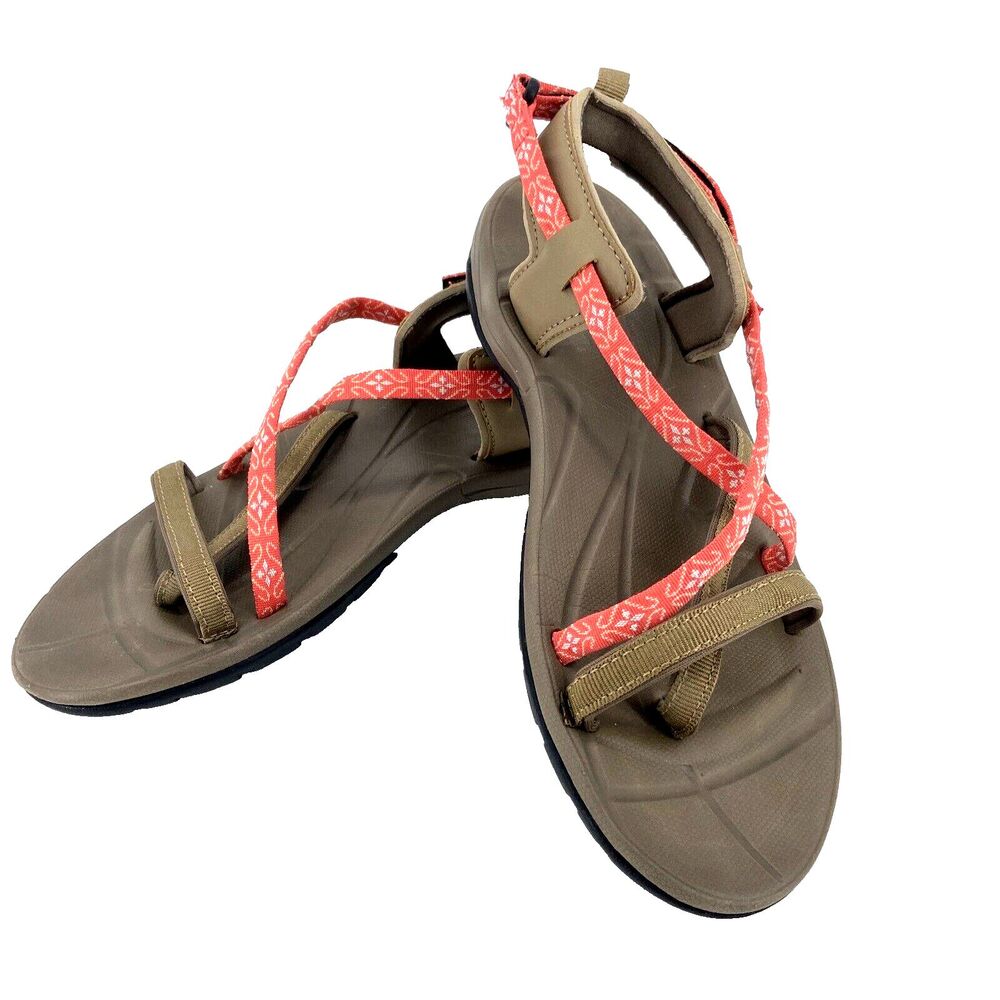 Northside Womens Sz 7 Covina Sport Sandals Strappy Hook & Loop Open Toe Orange